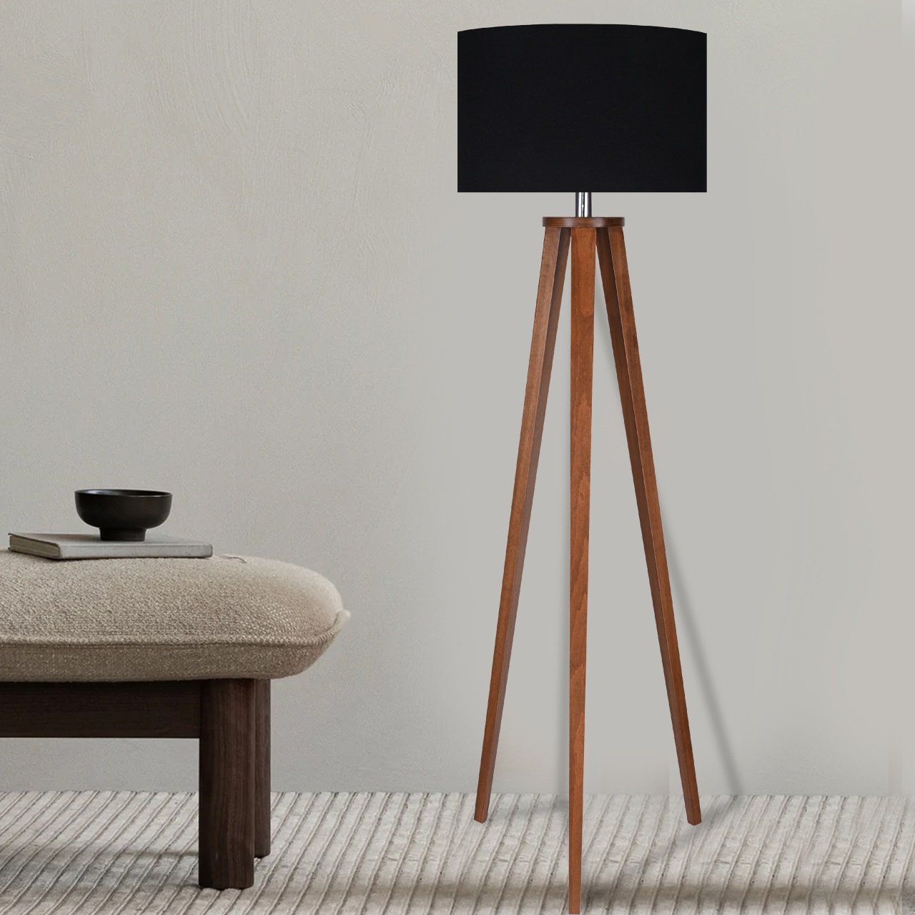 Wooden floor lamp