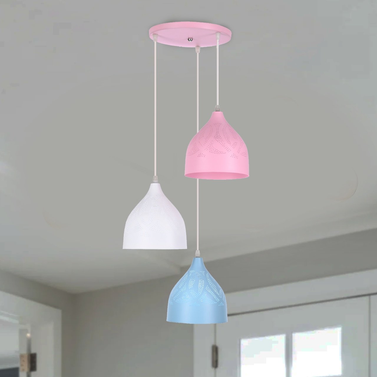  Naomi Perforated Triple Ceiling Lamp