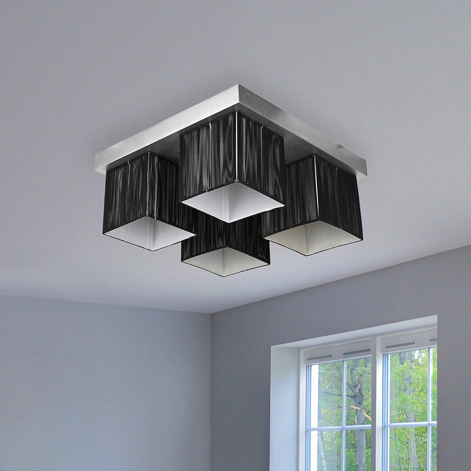 4 Lights With Wood Ceiling Lamp