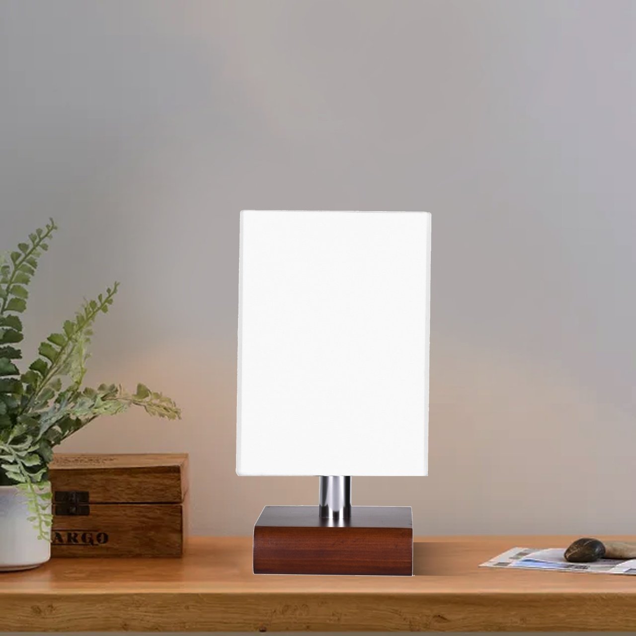 Table Lamp With Wood Base - 1 Light
